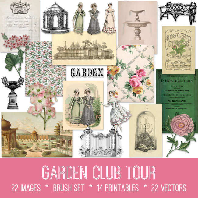 vintage Garden Club Tour vintage images