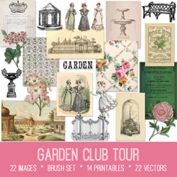 vintage Garden Club Tour ephemera bundle