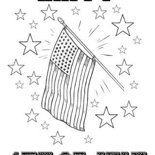 4th of July Flag Coloring Page
