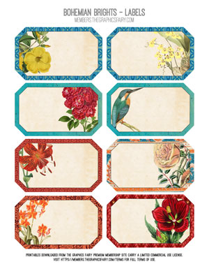 Bohemian Brights Assorted Labels