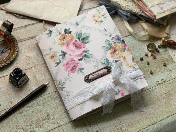 Junk journal with floral cover