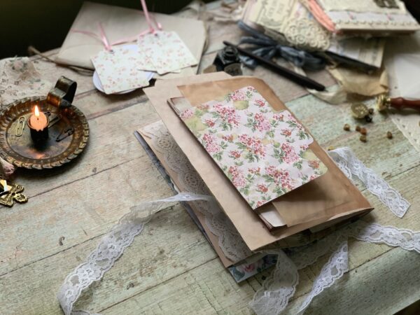 Junk journal with floral envelope