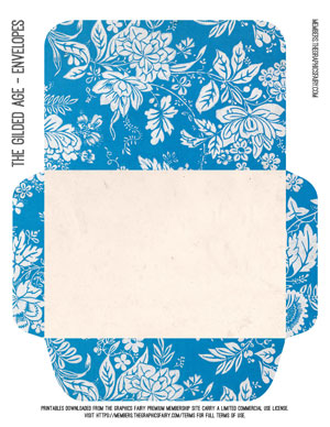 The Gilded Age Blue Printable Envelope