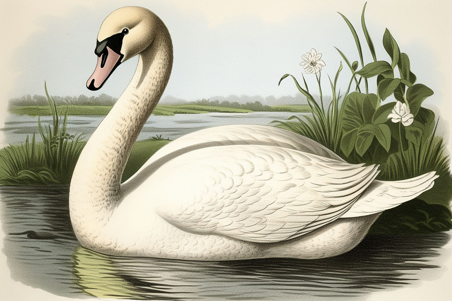 beautiful swan art