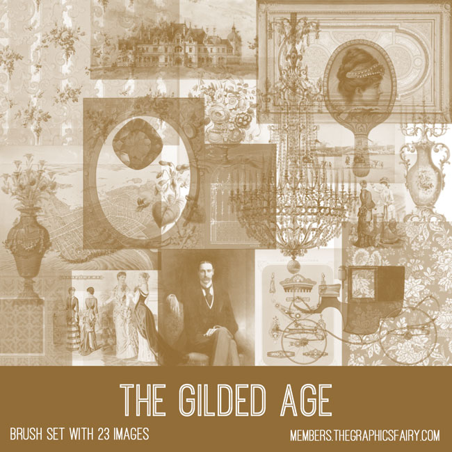 Vintage The Gilded Age Ephemera Brush Set