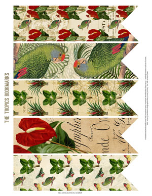 Assorted The Tropics printable Bookmarks