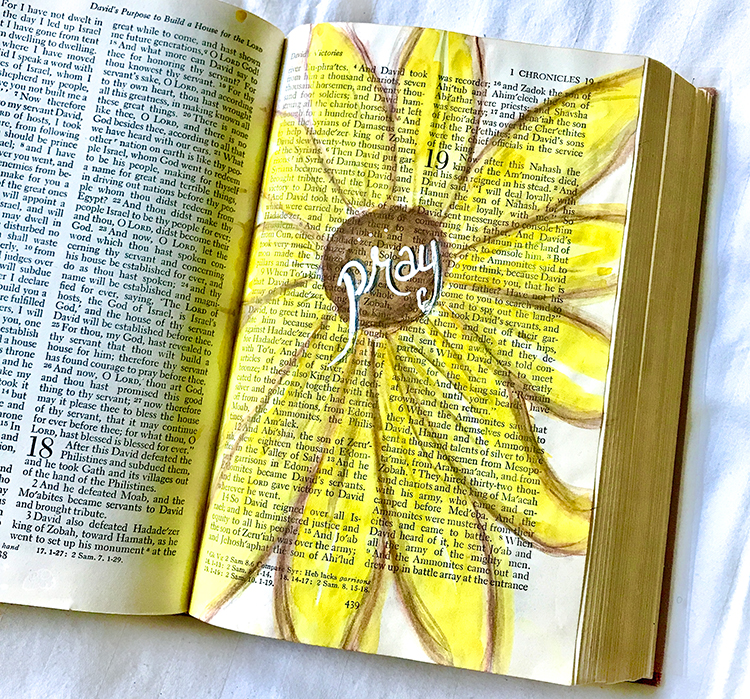 Bible art journaling page