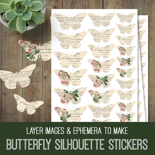 Butterfly Silhouette Stickers PSE Tutorial