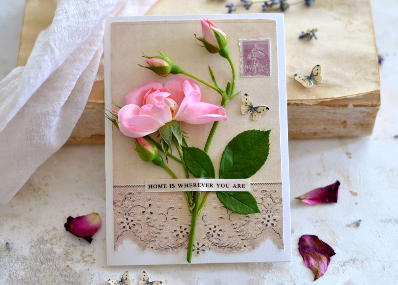 Handmade Roses Birthday Card