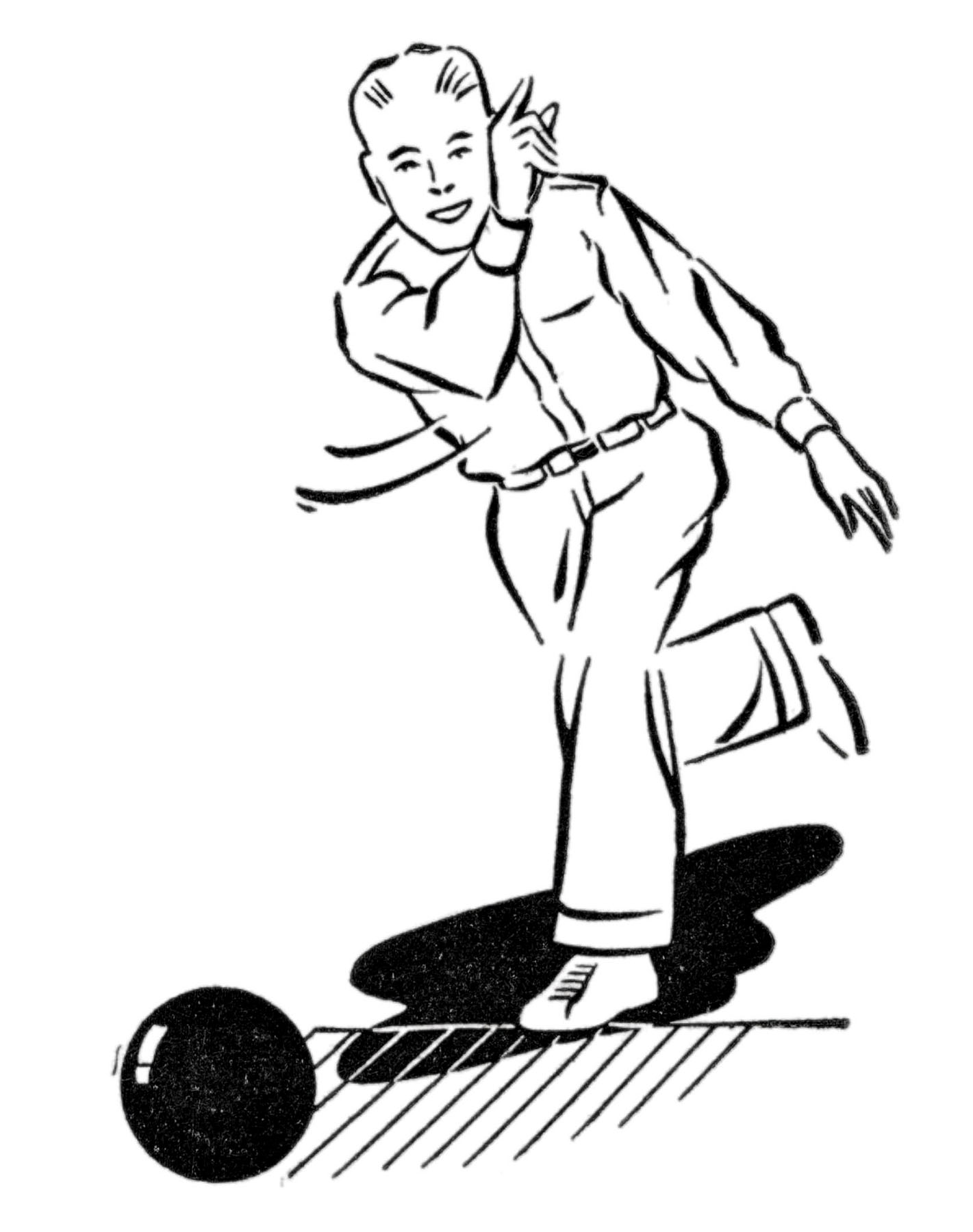 Bowling Ball with man image