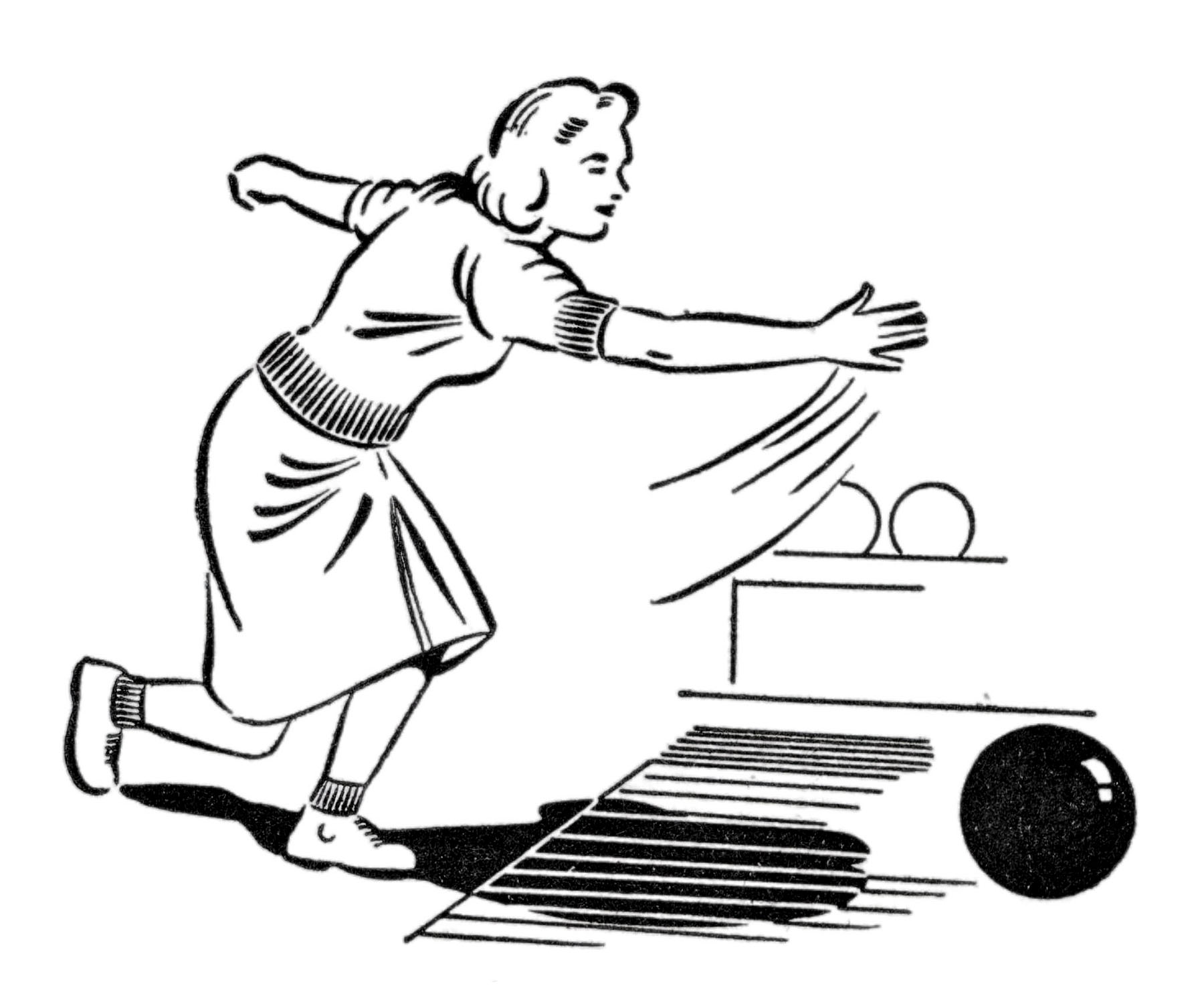 Bowling Lady Clipart