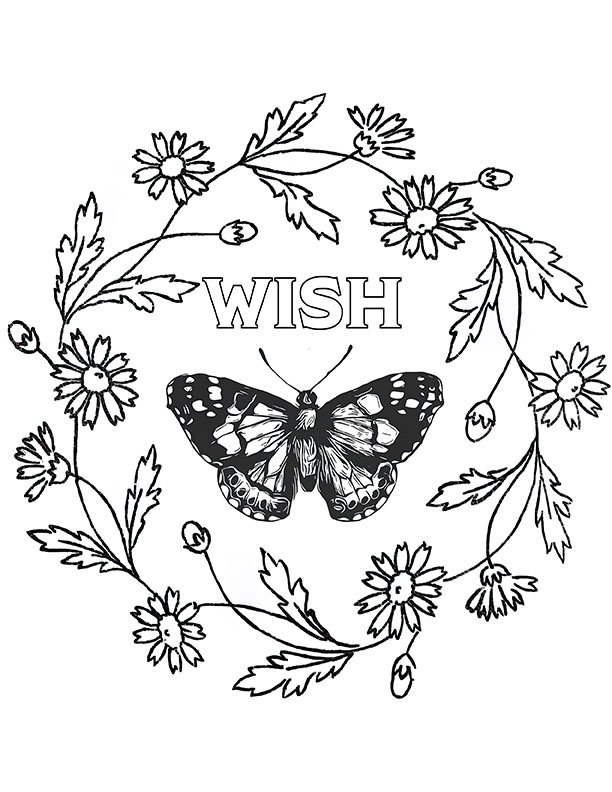 flower butterfly coloring pages