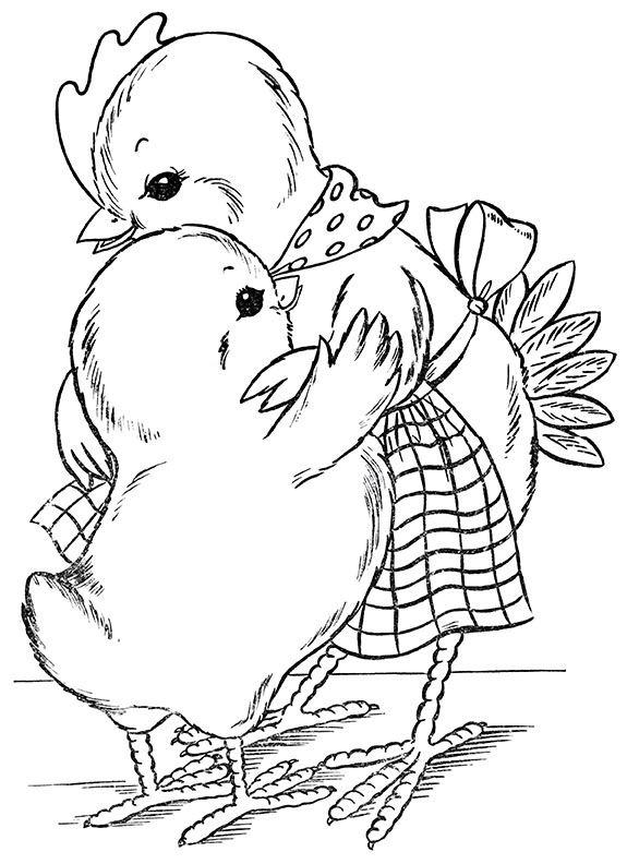 Cute Chicken Coloring Page