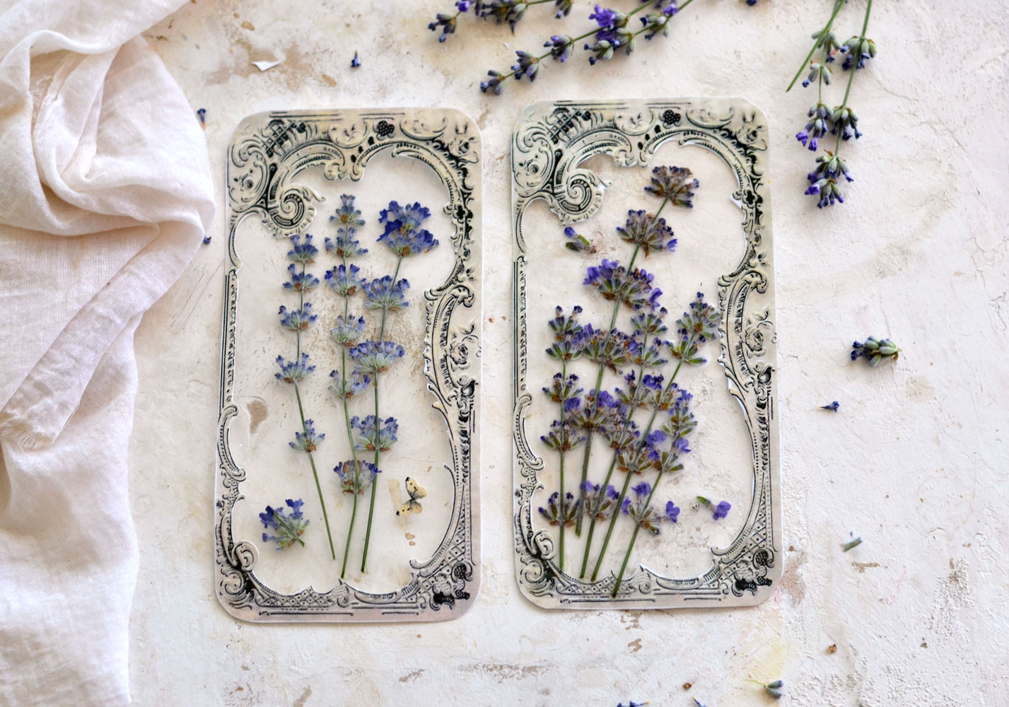 Pressed Flower Frame - Stained Glass Panel With Pressed Pink