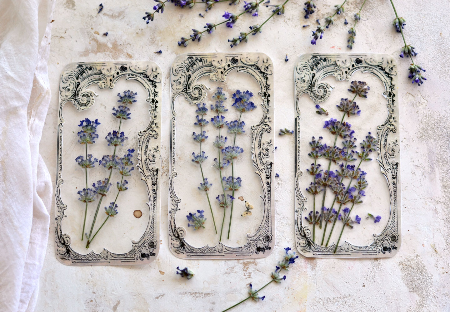 Finished Lavender Pressed Flowers bookmarks