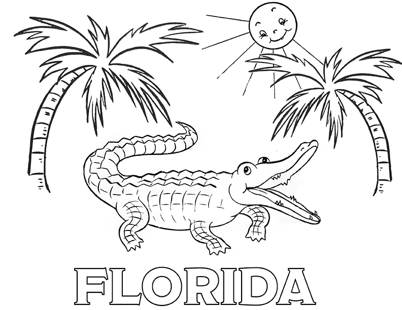Florida Alligator Coloring Page