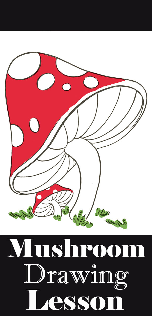 Mushroom Drawing Easy! - The Graphics Fairy