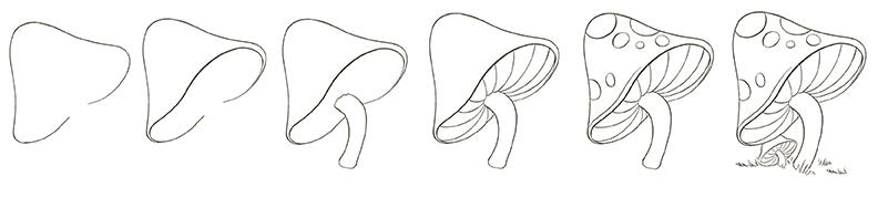 How to Draw a Mushroom Worksheet