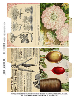 Printable Vintage Seed Catalog File Folder