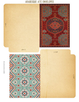Assorted Arabesque printable ATC Envelopes