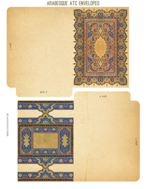 Assorted Arabesque Designs printable ATC Envelopes