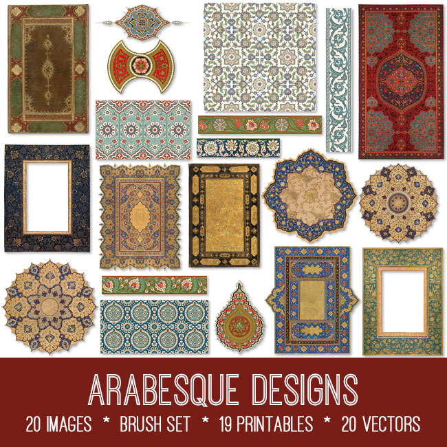 Arabesque Designs ephemera vintage images