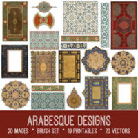 vintage Arabesque Designs ephemera bundle