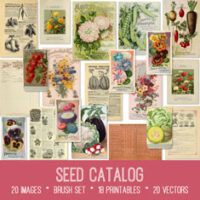 vintage Seed Catalog ephemera Bundle