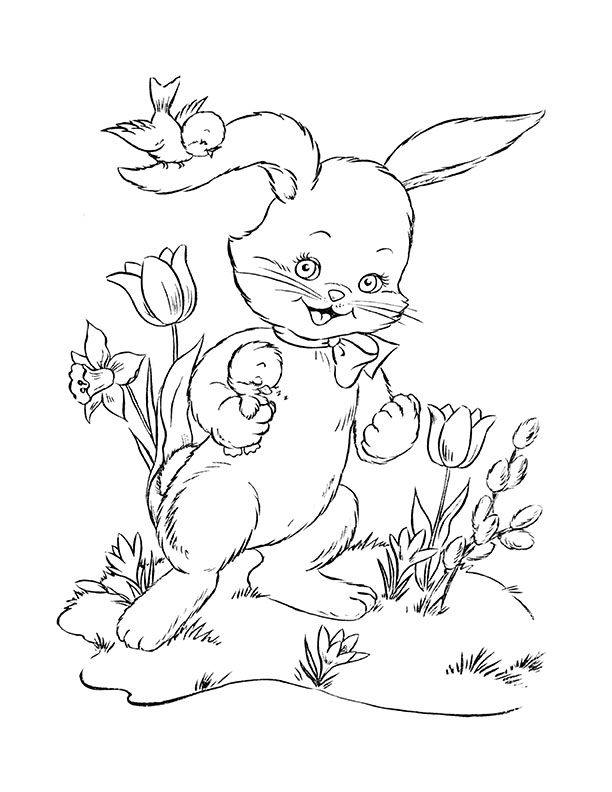 Bunny Coloring Sheet