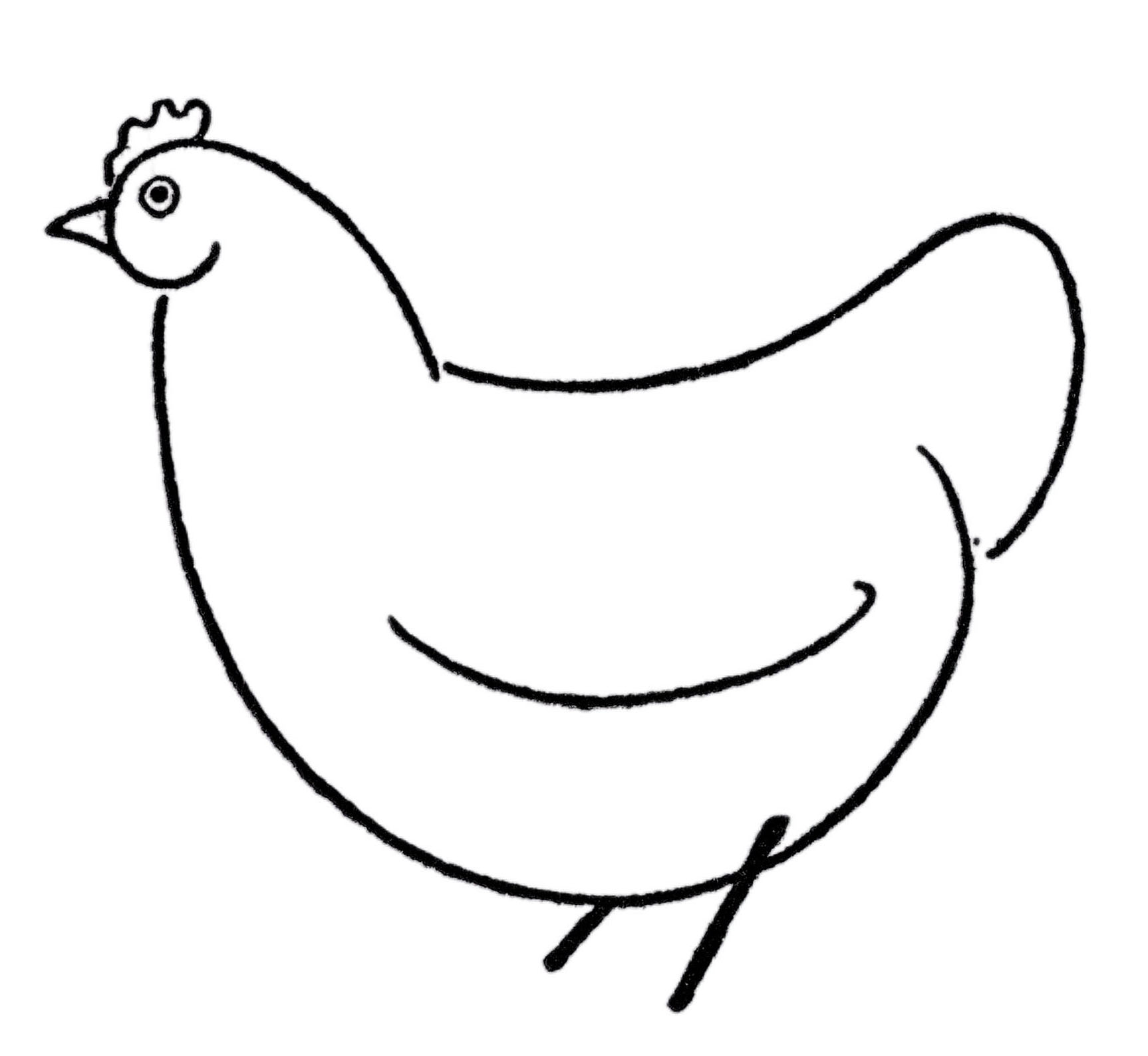 how to draw a chicken step by step