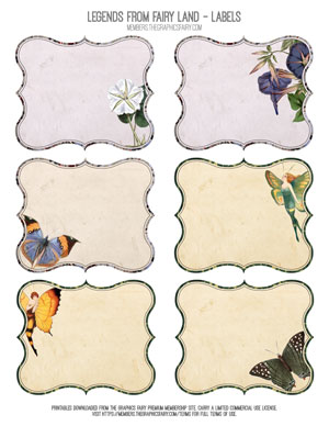 Legends from Fairy Land printable assorted blank labels