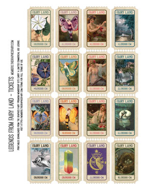 Legends from Fairy Land assorted printable faux tickets