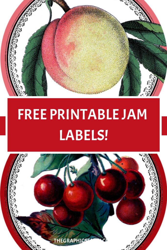 Peach and Cherry labels pin