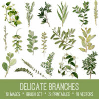 vintage Delicate Branches ephemera bundle