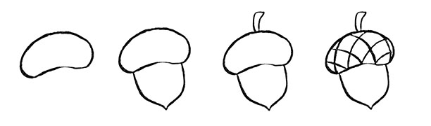 How to Draw Acorns - Really Easy Drawing Tutorial