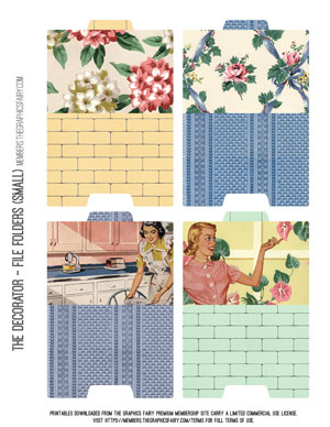 The Decorator printable assorted small file folders