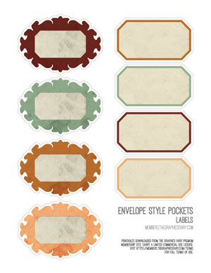 Envelope Style Pocket Bundle printable labels