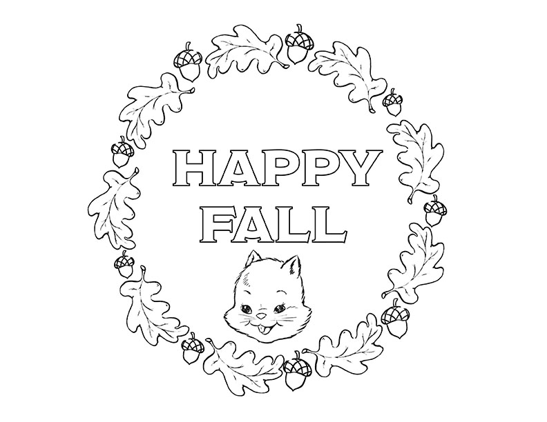 Happy Fall coloring page