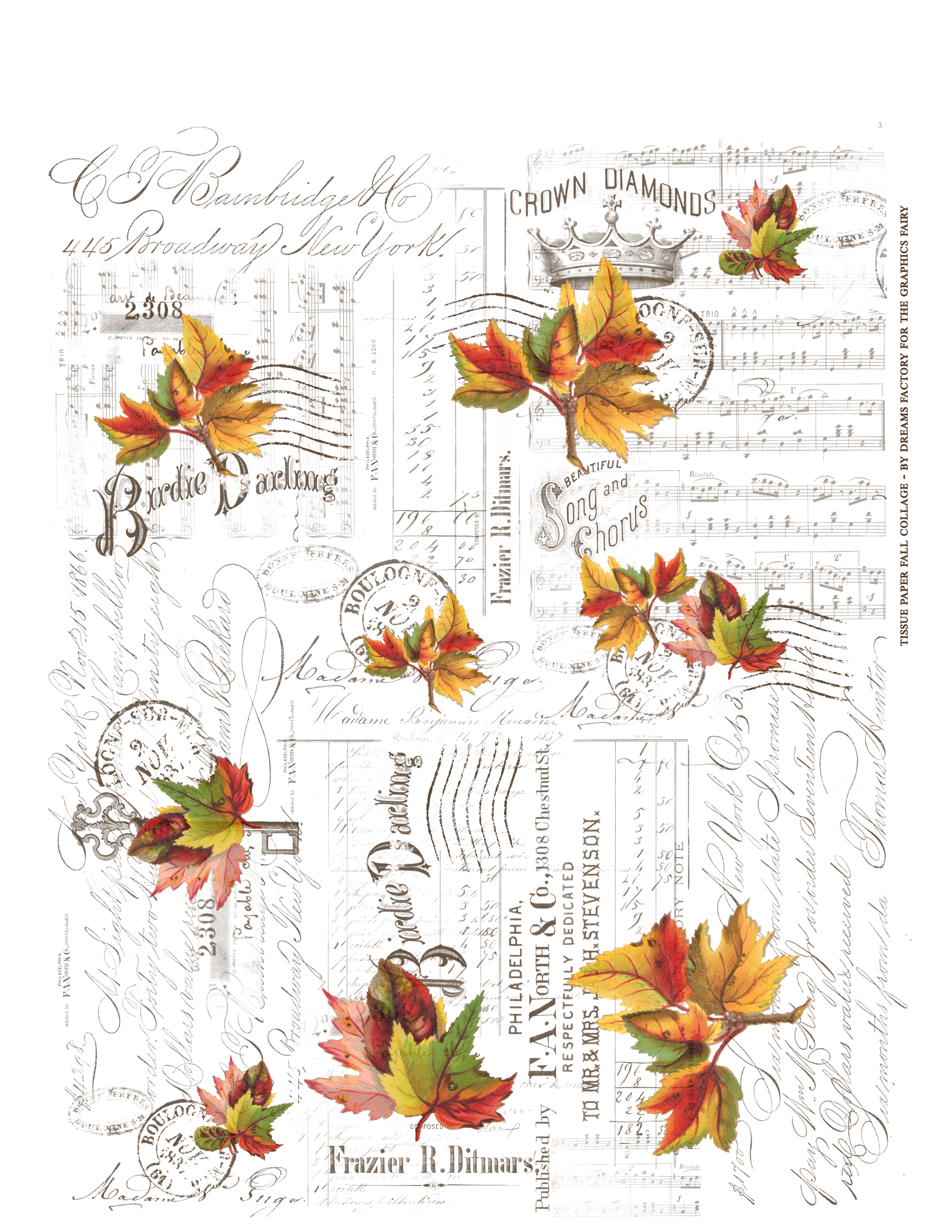 Tissue Paper Fall Collage printable