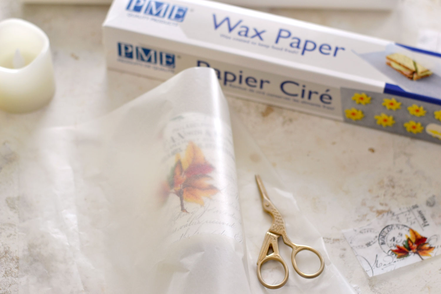 Measuring wax paper
