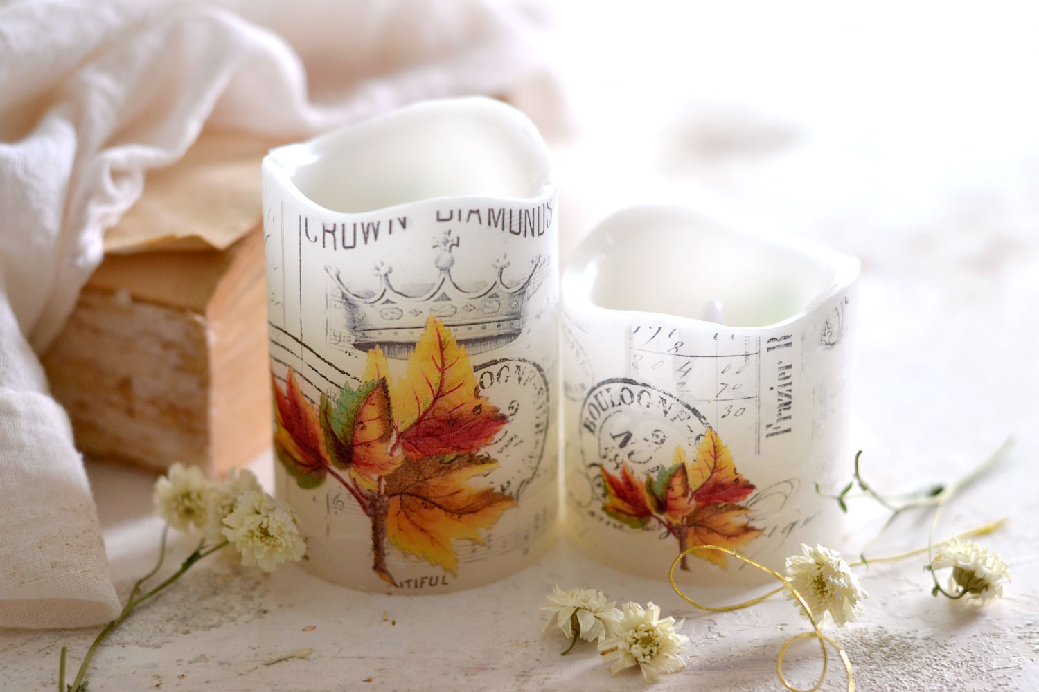 Fall tissue candles