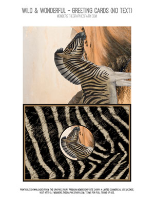 Wild & Wonderful printable zebra greeting card