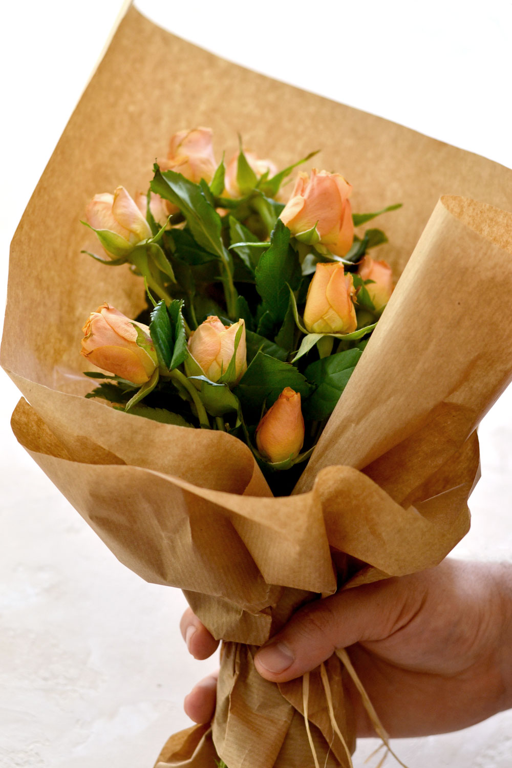 Hand-Crafted Bouquet in Brown Paper