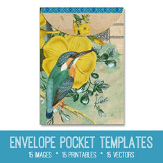 vintage Envelope Pocket Templates ephemera bundle