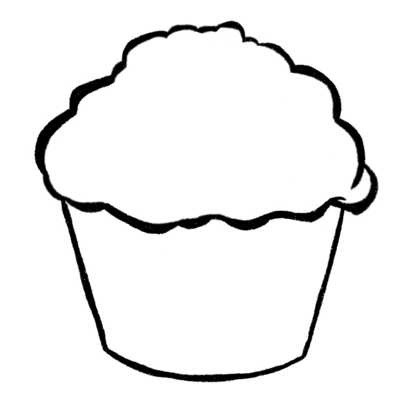 cupcake drawing vintage