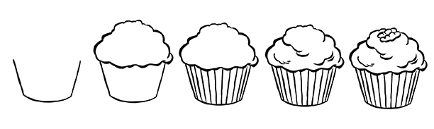 How to Draw Cupcakes Worksheet