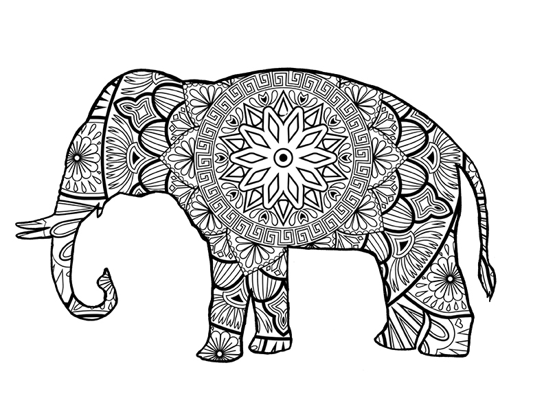 relaxing coloring pages elephant i love