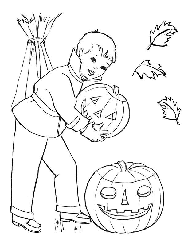 trick or treaters halloween coloring pages