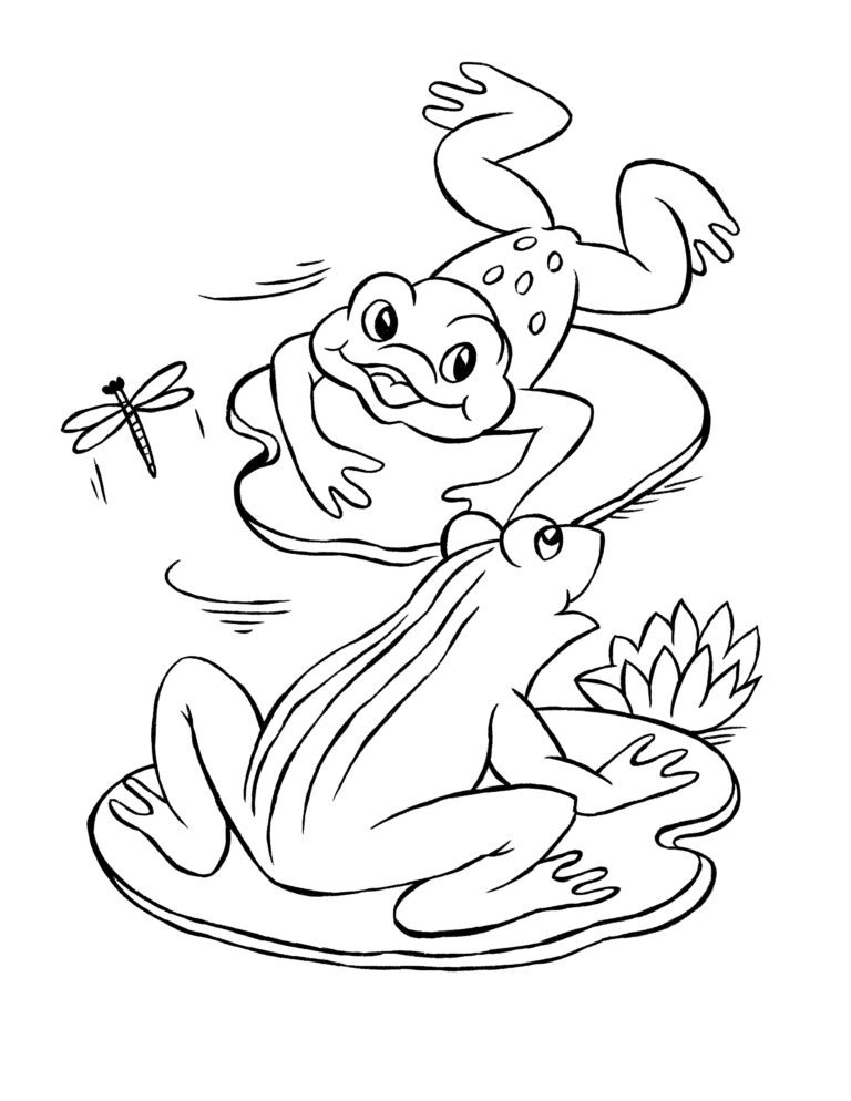 4 Frog Coloring Pages! - The Graphics Fairy