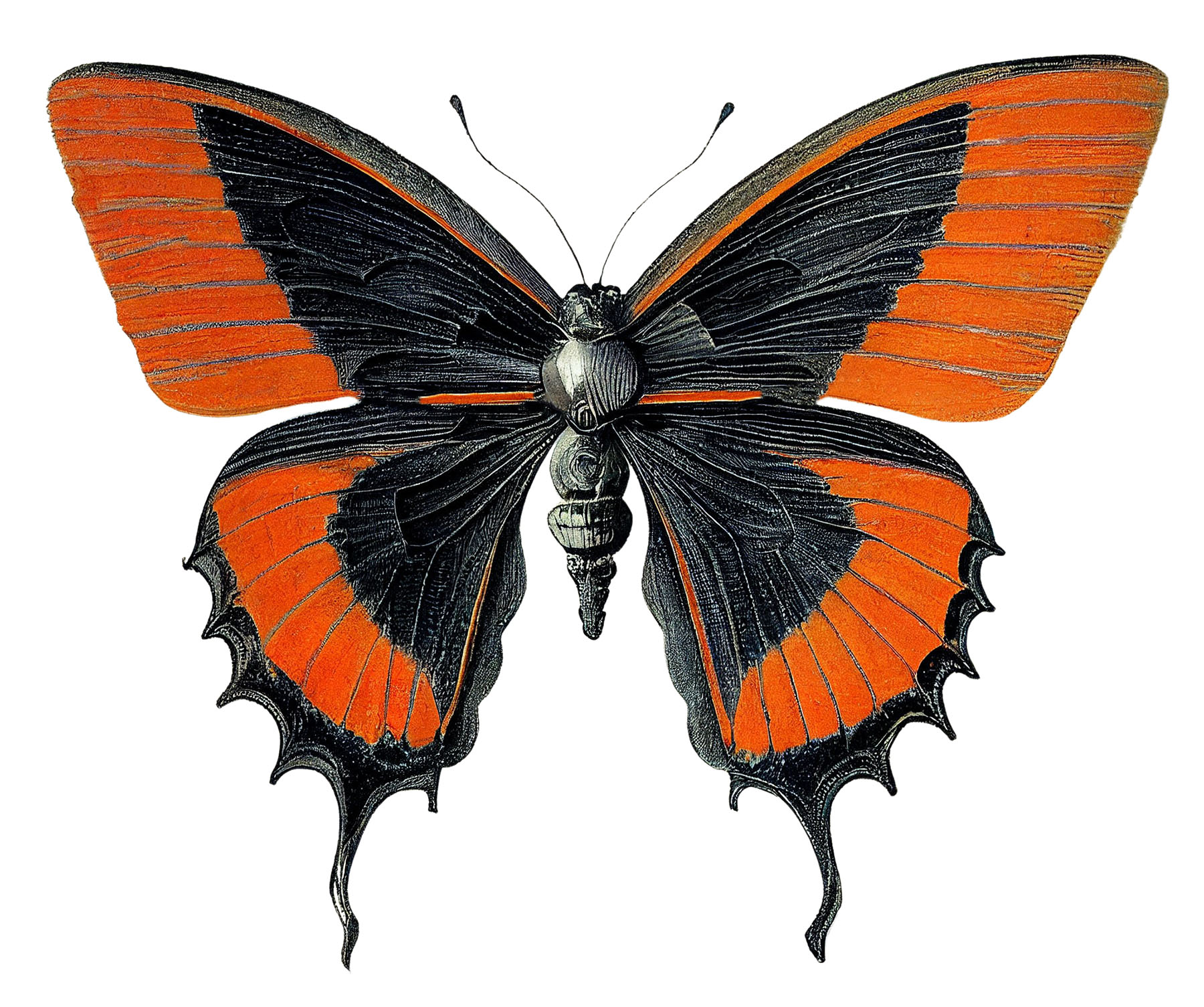 orange and black butterfly